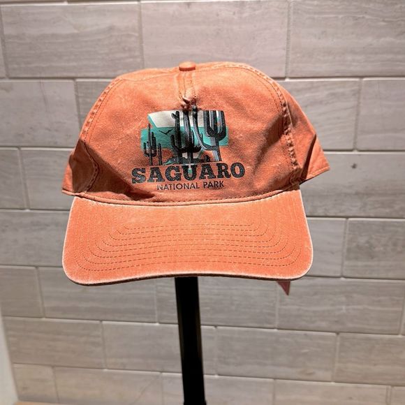 Free People Accessories - New Free People Postcard Trail Baseball Cap Hat Orange Saguaro National Park